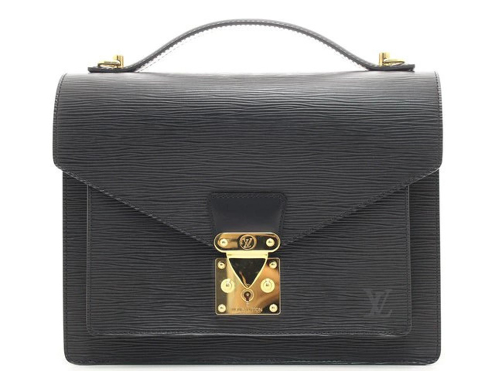 LOUIS VUITTON Monceau 2way Shoulder Bag Epi Leather Noir Black